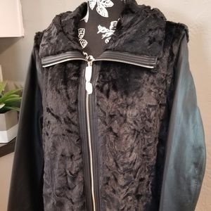 NWT FAUX fur & leather Jacket/Vest